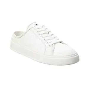 Stuart Weitzman Glitter Sneakers Mules Slip On Shoes Casual White Size 8.5 NEW