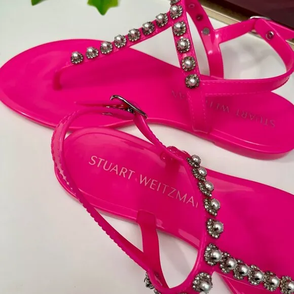 Stuart Weitzman Goldie Spring &amp; Summer Jelly Sandal in  Pink Size 8