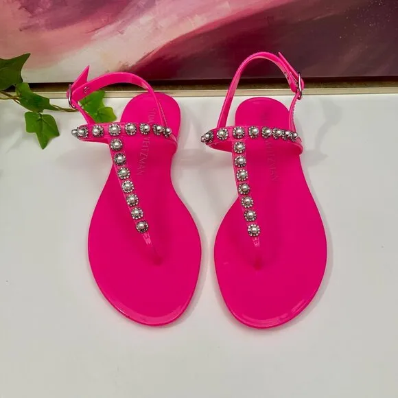 Stuart Weitzman Goldie Spring &amp; Summer Jelly Sandal in  Pink Size 8