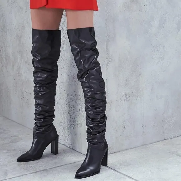 Stuart Weitzman Histyle Knee High Slouchy Leather Boots
