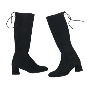 Stuart Weitzman Kneezie Boots Womens 7.5 Black Suede Leather Tall Knee High