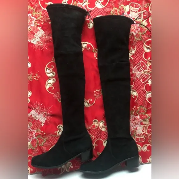 Stuart Weitzman Midland Suede over the knee boot black color EU size 38 = US 7.5