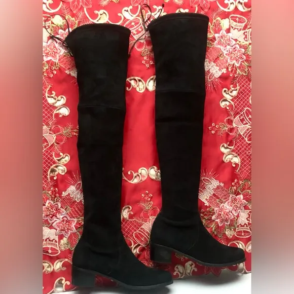 Stuart Weitzman Midland Suede over the knee boot black color EU size 38 = US 7.5