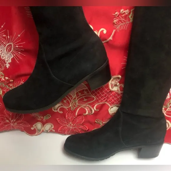 Stuart Weitzman Midland Suede over the knee boot black color EU size 38 = US 7.5