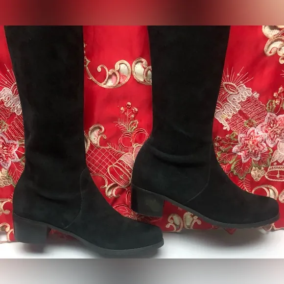 Stuart Weitzman Midland Suede over the knee boot black color EU size 38 = US 7.5