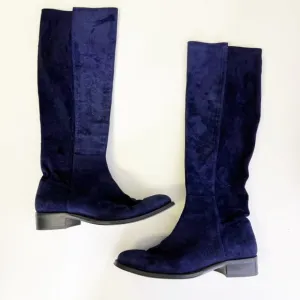 Stuart Weitzman Navy Blue Suede Knee High Boots Size 7