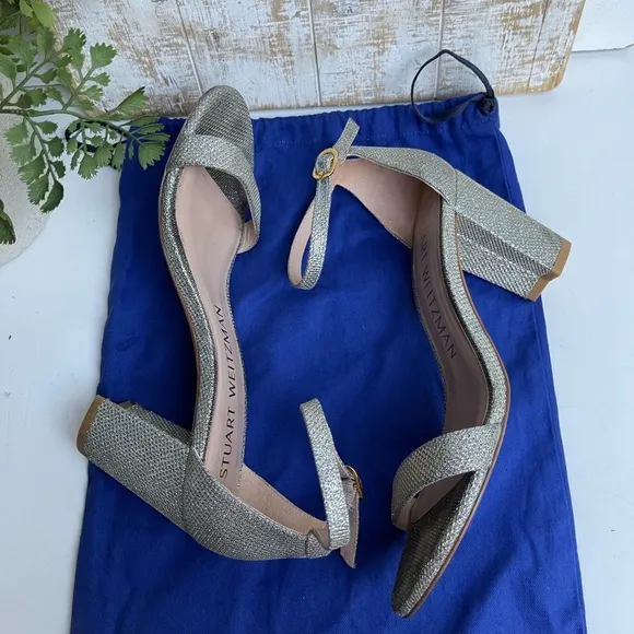 STUART WEITZMAN NearlyNude Ankle Strap sandals size 7 $475