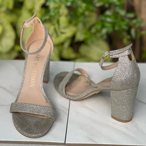 STUART WEITZMAN NearlyNude Ankle Strap sandals size 7 $475