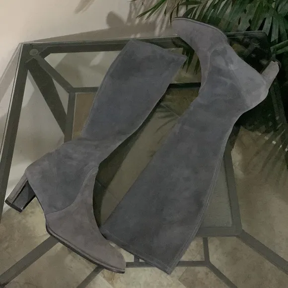 STUART WEITZMAN Suede Metal trim Heel Boots