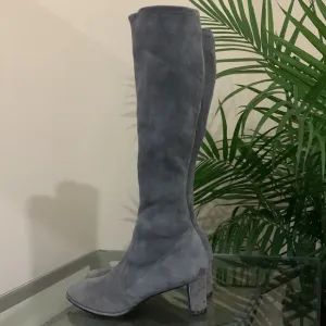 STUART WEITZMAN Suede Metal trim Heel Boots
