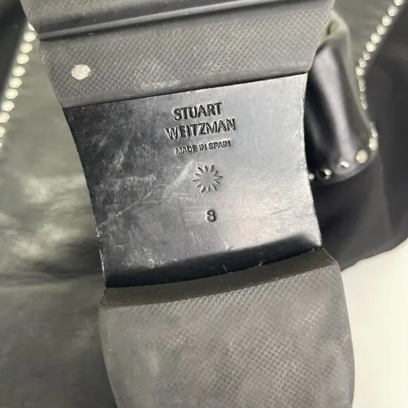 Stuart Weitzman Women's Black Leather 5050 Lift Studs Over-The-Knee Boots Size 9
