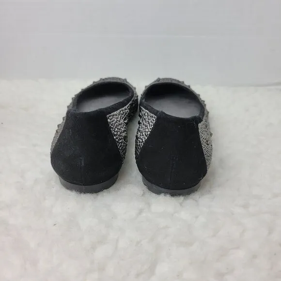 Stuart Weitzman Womens Ballet Flat Size 7 Studded Black Suede Shoes