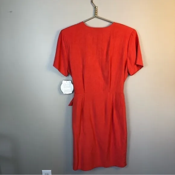 STUNNING 100% silk coral wrap dress NWT 8