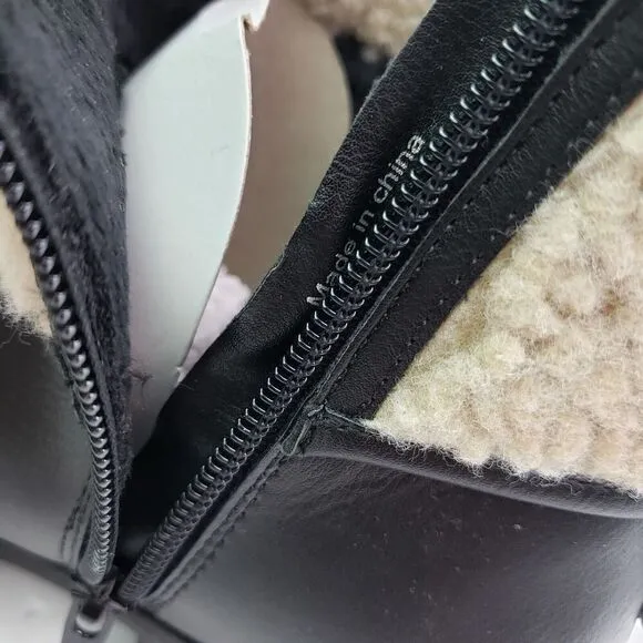 Style &amp; Co. Bettey Womens Size 5 Black Faux Fur Closed Toe Ankle Fashion Boots