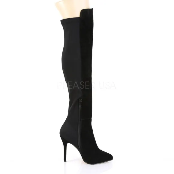 Suede Platform Over the Knee High Heel Boots