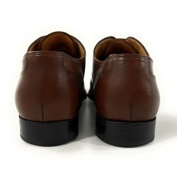 Suitsupply Cap Toe Brown Leather Oxford Dress Shoes Size 44.5 US 11.5