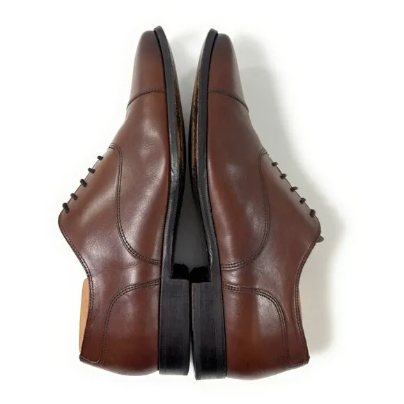 Suitsupply Cap Toe Brown Leather Oxford Dress Shoes Size 44.5 US 11.5