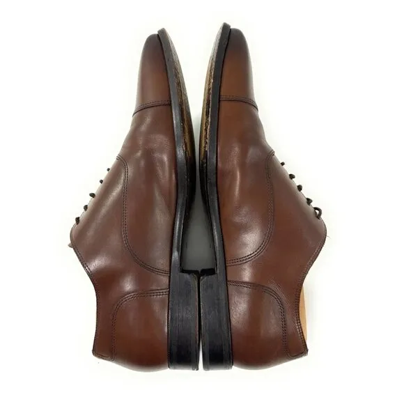 Suitsupply Cap Toe Brown Leather Oxford Dress Shoes Size 44.5 US 11.5