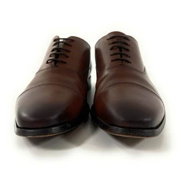 Suitsupply Cap Toe Brown Leather Oxford Dress Shoes Size 44.5 US 11.5