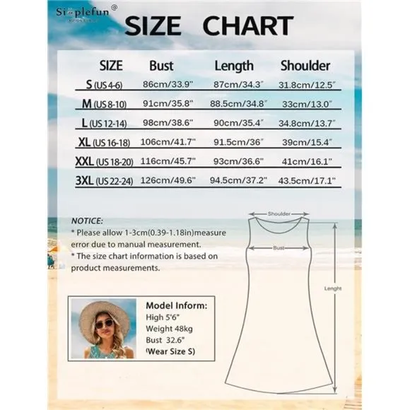 Summer Dresses for Women Beach Black Printed