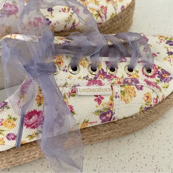 Superga x Love Shack Fancy Tropical Sunset Espadrille Floral Sneakers 7.5(38)