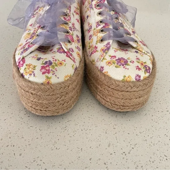 Superga x Love Shack Fancy Tropical Sunset Espadrille Floral Sneakers 7.5(38)