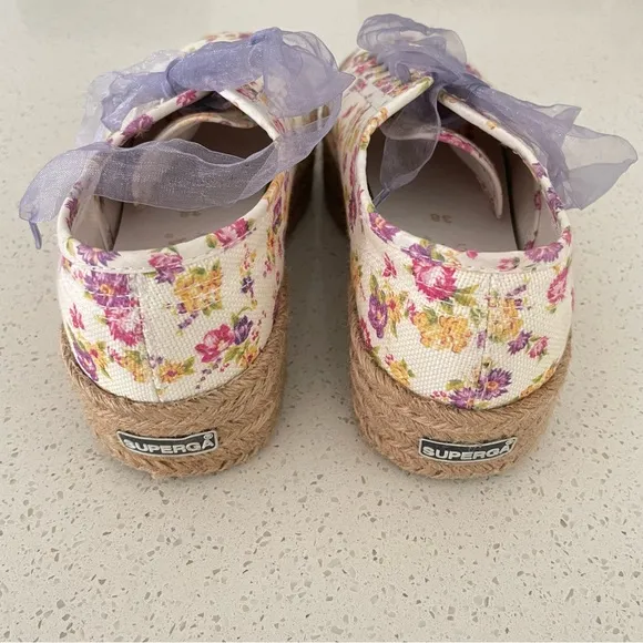 Superga x Love Shack Fancy Tropical Sunset Espadrille Floral Sneakers 7.5(38)