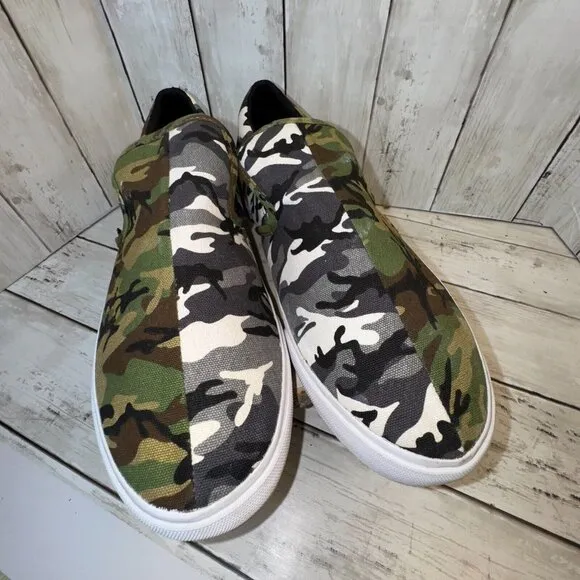 Supra x Rothco Colab Green &amp; Black Camo Y2K Skate Casual Sneakers Men's Size 10