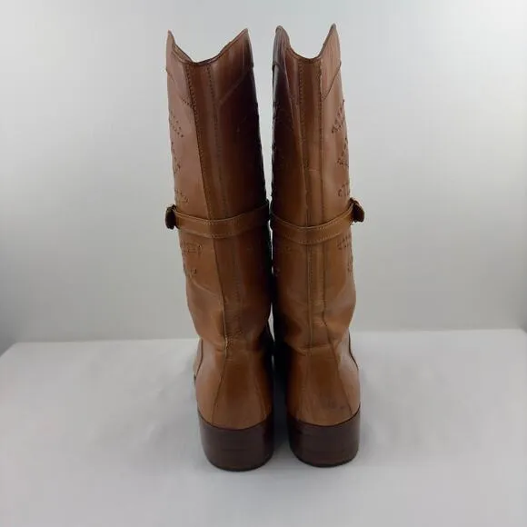 Tanino Crisci brown leather knee high boots hand made in Italy