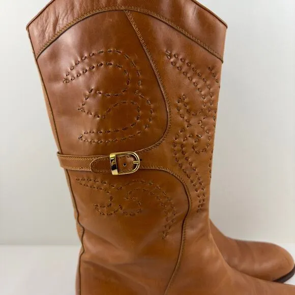 Tanino Crisci brown leather knee high boots hand made in Italy