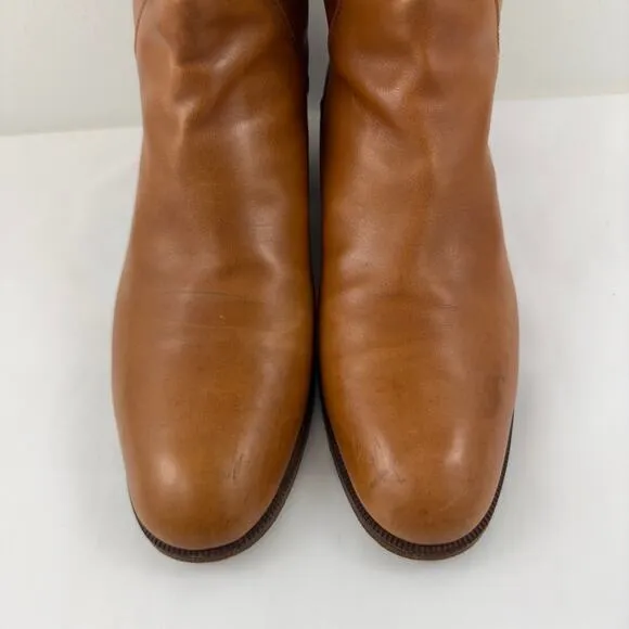 Tanino Crisci brown leather knee high boots hand made in Italy