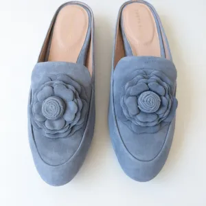 Taryn Rose Blue Suede Women's Mules
