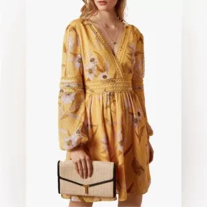 Ted Baker Posyy Yellow Floral Print WrapDress
