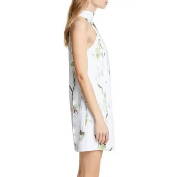 Ted Baker Toriat Tutti Frutti Scallop trimmed mini dress with bird print US sz 8