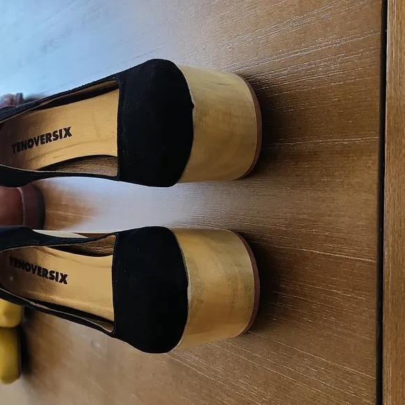 TENOVERSIX UNIQUE WOODEN VELVET SHOES