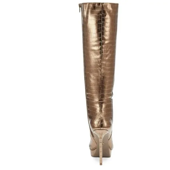 THALIA SODI Bronze Jessy Womens Zipper Stiletto Knee-High Boots