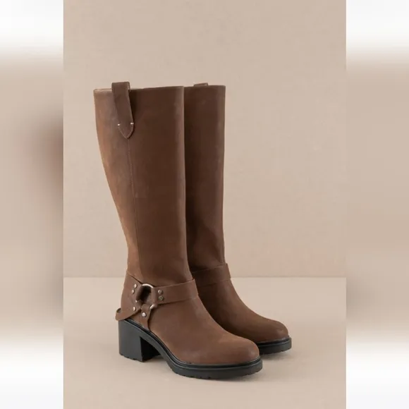 The Leanne - Moto Knee High Boots