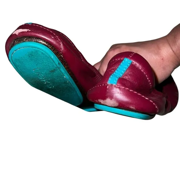 Tieks Burgundy Leather Ballet Flats size 7