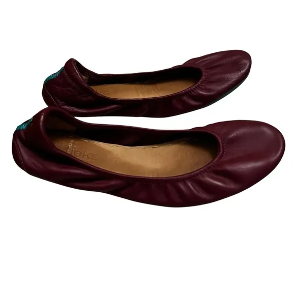 Tieks Burgundy Leather Ballet Flats size 7