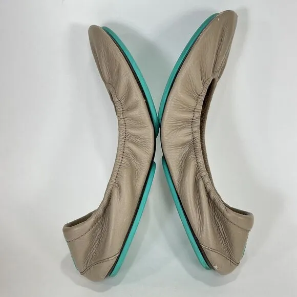 Tieks By Gavrieli Ballet Flats Womens 8 Taupe Leather Slip On Shoes Round Toe