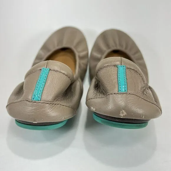 Tieks By Gavrieli Ballet Flats Womens 8 Taupe Leather Slip On Shoes Round Toe
