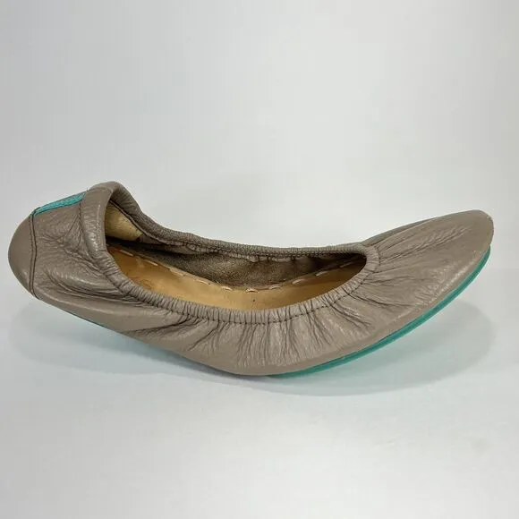 Tieks By Gavrieli Ballet Flats Womens 8 Taupe Leather Slip On Shoes Round Toe