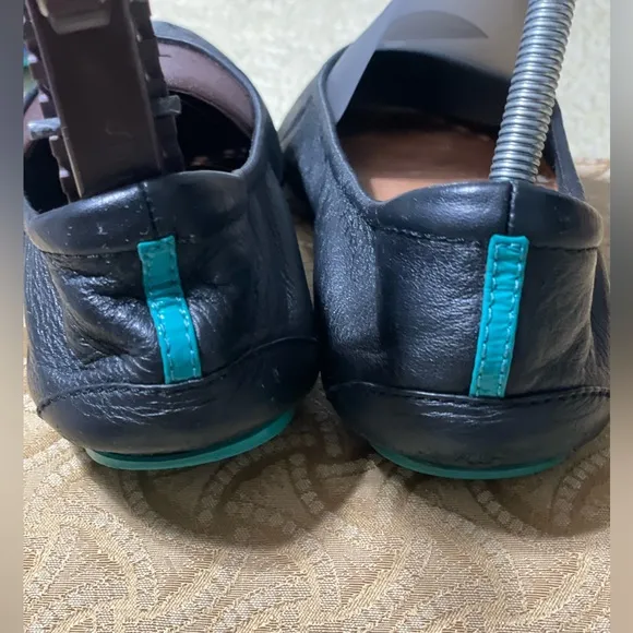 TIEKS by Gavrieli Slip-On Ballet Flats Shoes Black Leather Foldable Womens Sz 8