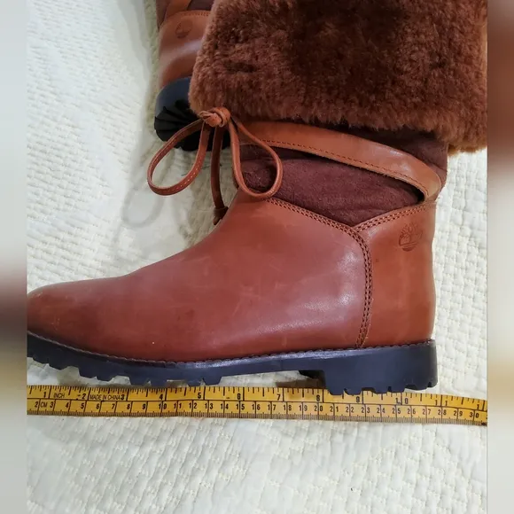 Timberland Brown Leather Knee-High Boots Size 8