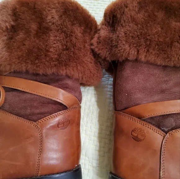 Timberland Brown Leather Knee-High Boots Size 8
