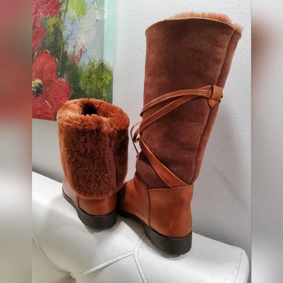 Timberland Brown Leather Knee-High Boots Size 8
