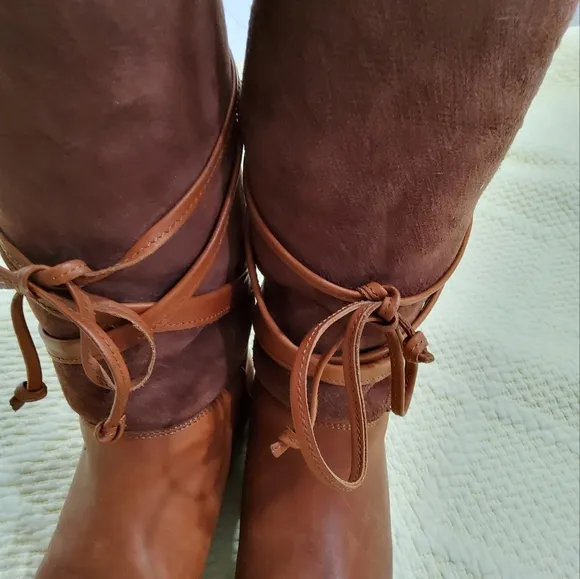 Timberland Brown Leather Knee-High Boots Size 8