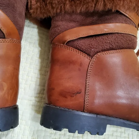 Timberland Brown Leather Knee-High Boots Size 8