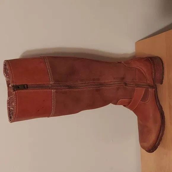 Timberland Brown Savin Hill Style Suede &amp; Leather Knee High Riding Boots Size 8