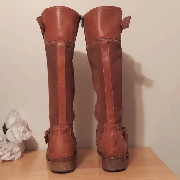 Timberland Brown Savin Hill Style Suede &amp; Leather Knee High Riding Boots Size 8